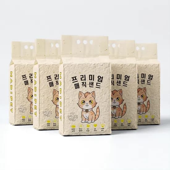메디펫 프리미엄 두부모래, 무향, 10L, 5개