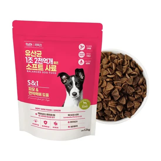 라피끄 강아지 소프트 유산균 사료, 피부/피모, 1.2kg, 2개