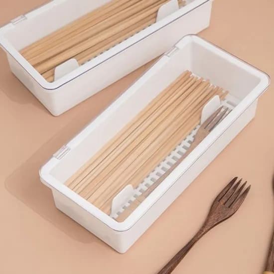 뚜껑 수저통, 투명, 1개