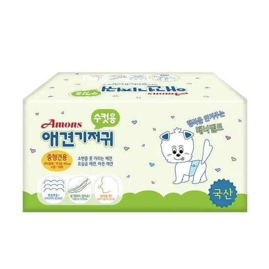 아몬스 중형 강아지 기저귀 매너 벨트, 신생아, 1개