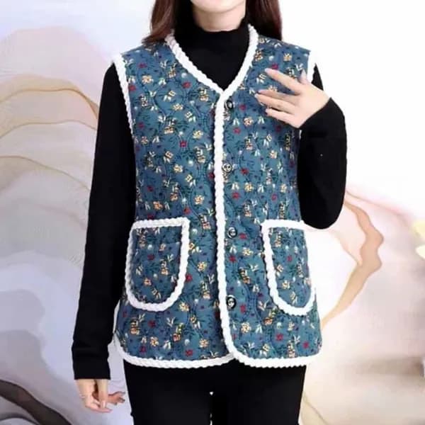 레트로 양털 조끼 레드 1개