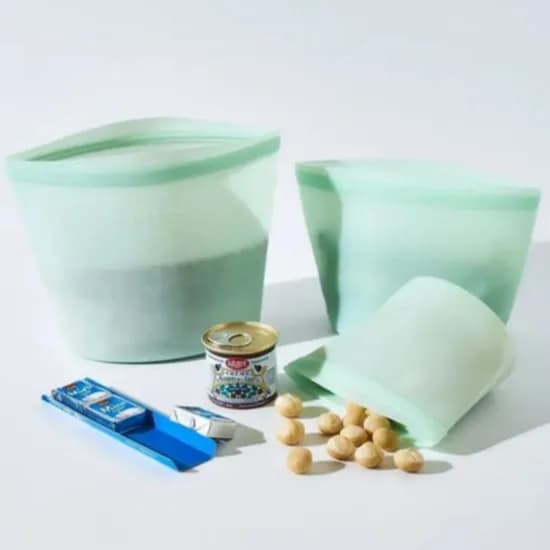 메종리빙 프리미엄 스탠딩 실리콘 지퍼백, 그린, 500ml 1개 + 1000ml 1개 + 1500ml 1개, 3개