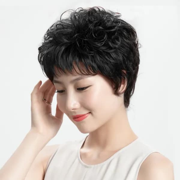 MOONDEX 부분가발 웨이브 정수리가발 블랙 1개 27,000원