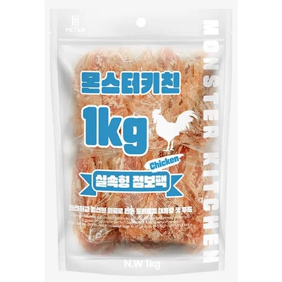 몬스터키친 강아지간식, 치킨 안심스테이크, 강아지, 1kg, 1개