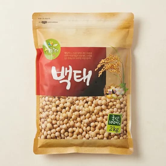 현대농산 국내산 백태 메주콩 두유콩 2kg 1개