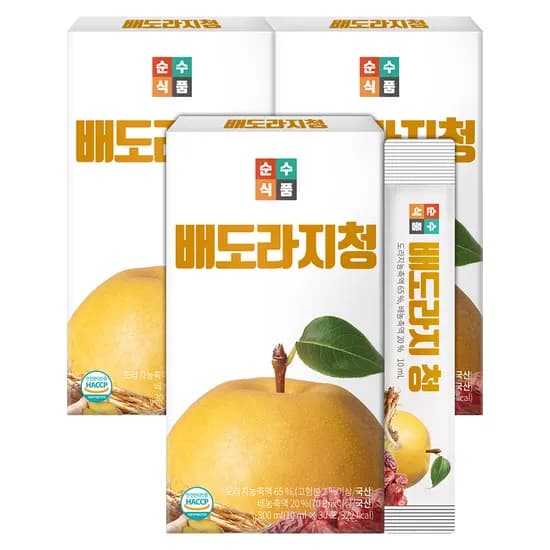 순수식품 배도라지청 스틱 10ml 30포 3박스