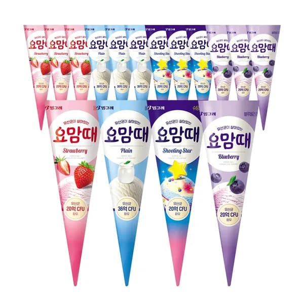 빙그레 요맘때 콘 아이스크림 4종 혼합 12개 1세트 18,500원