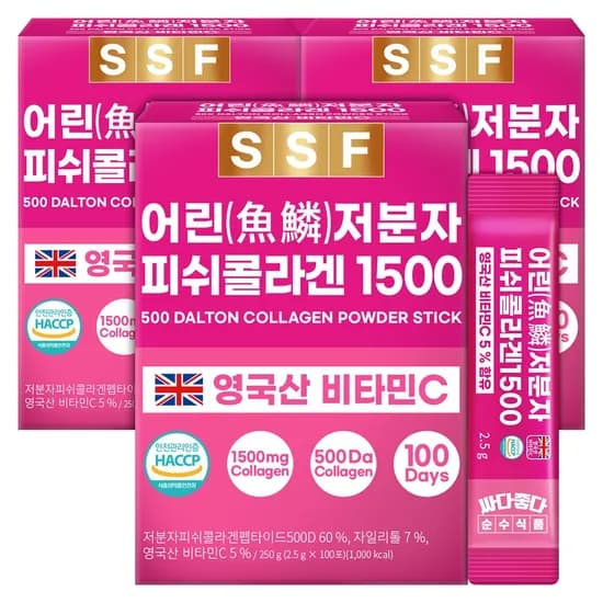순수식품 저분자 피쉬 콜라겐 1500 2.5g 100포 3박스 42,273원
