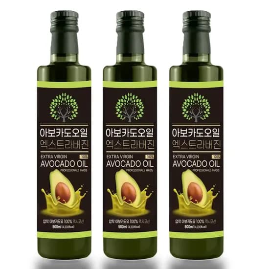 엑스트라버진 저온압착 아보카도 오일, 500ml, 3개