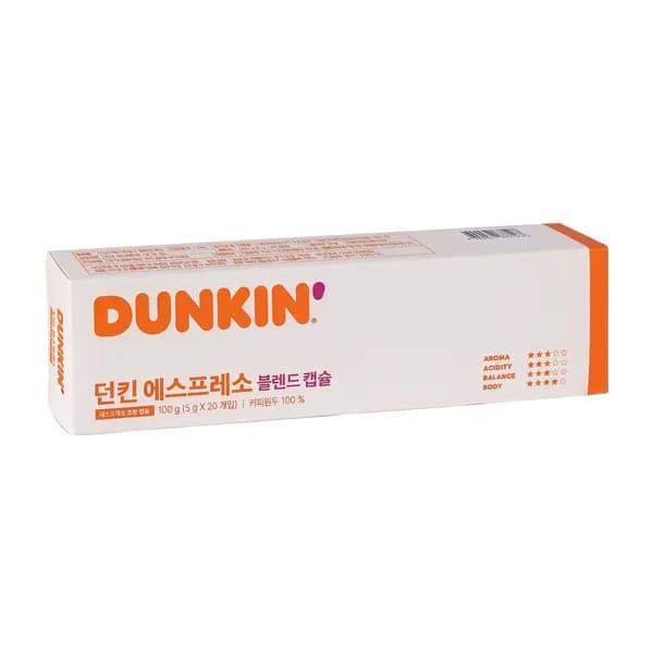 던킨블렌드 캡슐커피 네스프레소 호환 에스프레소 20개입 4개