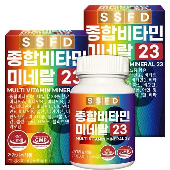 순수식품 종합 비타민 미네랄 23 800mg 90정 2박스