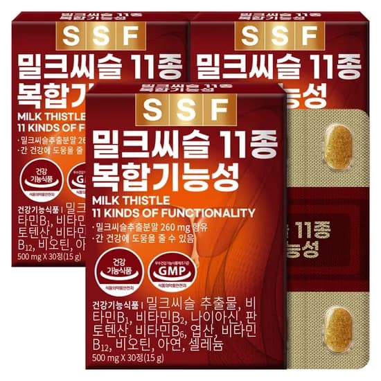 순수식품 밀크씨슬 11종복합기능성 500mg 30정 3박스