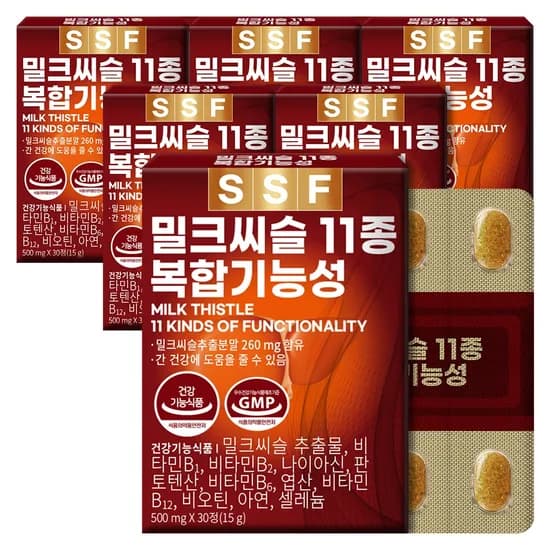 순수식품 밀크씨슬 11종복합기능성 500mg 30정 6박스