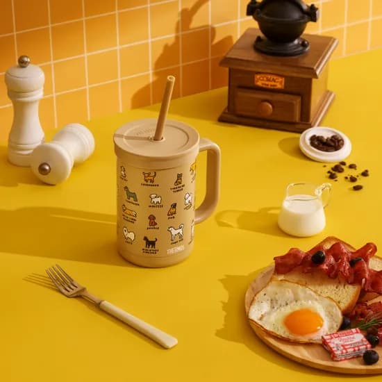 써모스 제로퍼제로 더 콤팩트 스트로 컵앤텀블러 캣딕셔너리 600ml 1개