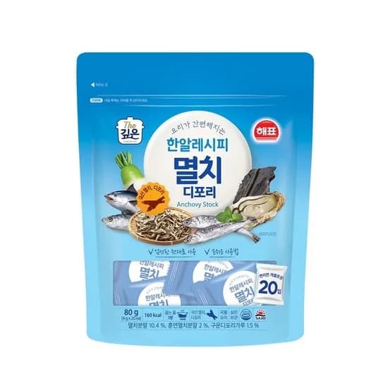 해표 한알레시피 멸치디포리 코인육수 80g 3개