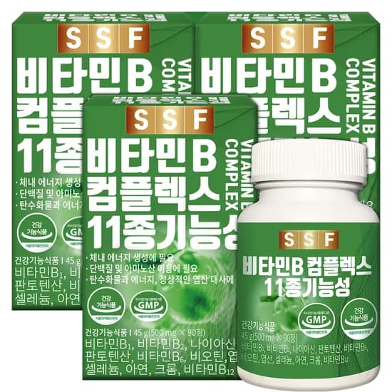순수식품 비타민B 컴플렉스 11종기능성 9개월분 90정 3박스