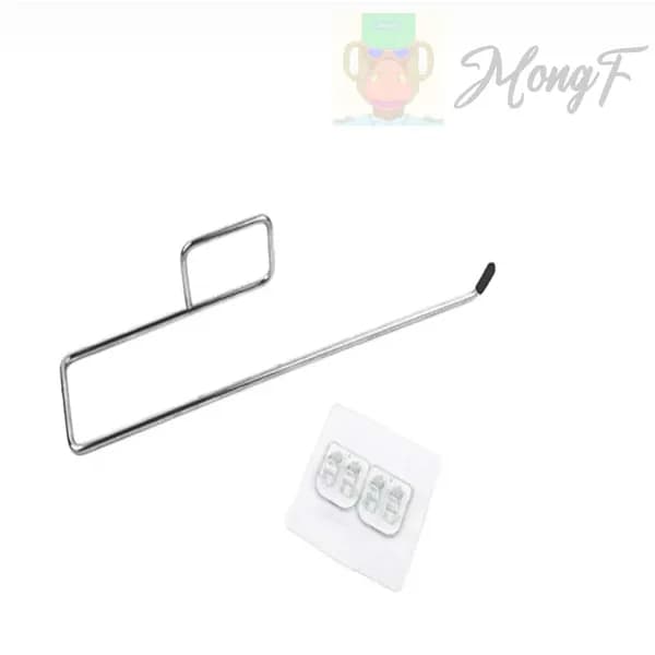 KMIO 무타공 부착식 키친타월 걸이 실버 26.7x5.5cm 1개