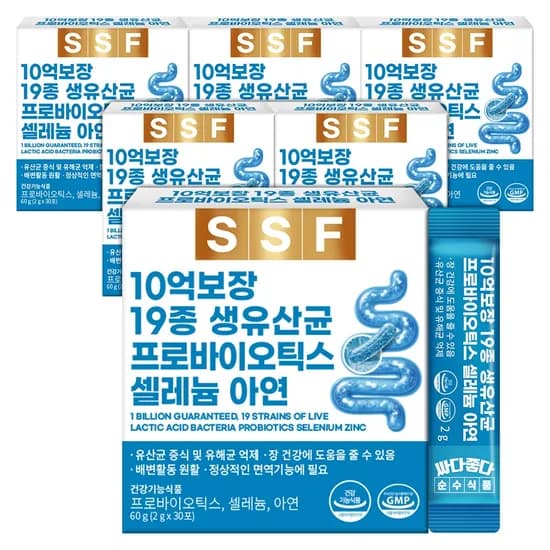 순수식품 10억보장 19종 생유산균 프로바이오틱스 30포 6박스