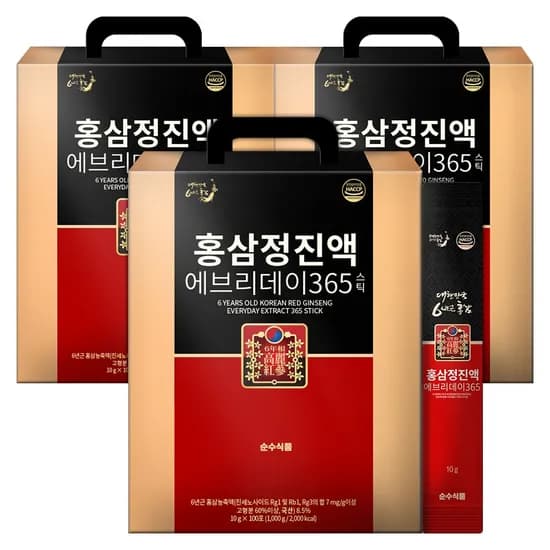 순수식품 홍삼정진액 에브리데이 365 스틱 10g 100포 3박스