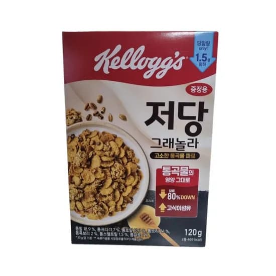켈로그 저당 그래놀라 고소한 통곡물 파로 저당 고소한 120g 4개