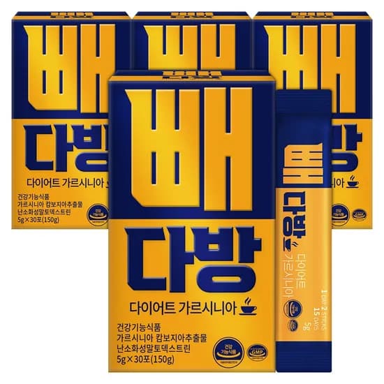 순수식품 빼다방 다이어트 가르시니아 커피 카페라떼맛 5000mg 30포 4박스
