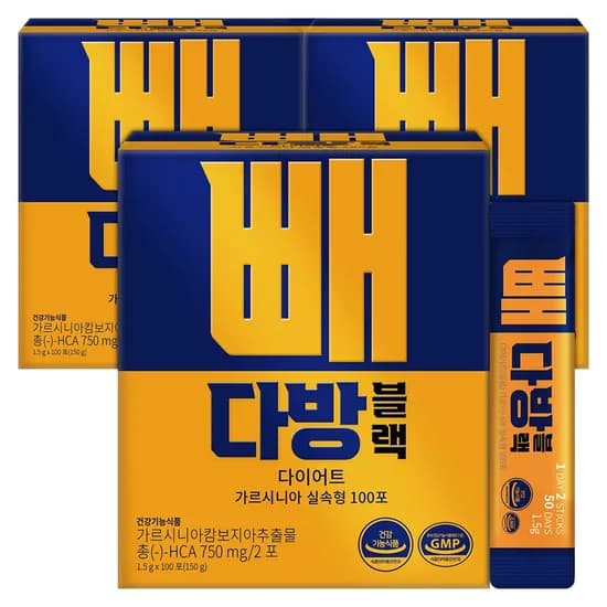 순수식품 빼다방 블랙 커피 다이어트 가르시니아 대용량 100포 3박스