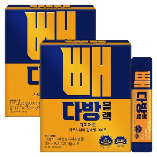 순수식품 빼다방 블랙 커피 다이어트 가르시니아 100포 2박스