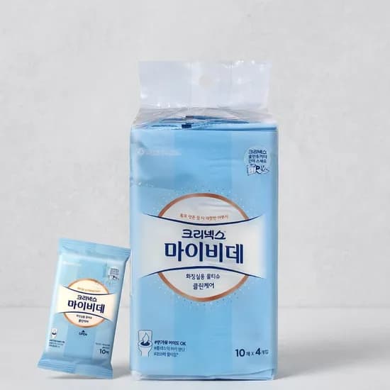 크리넥스 마이비데 클린케어 휴대용 물티슈 10매 12개