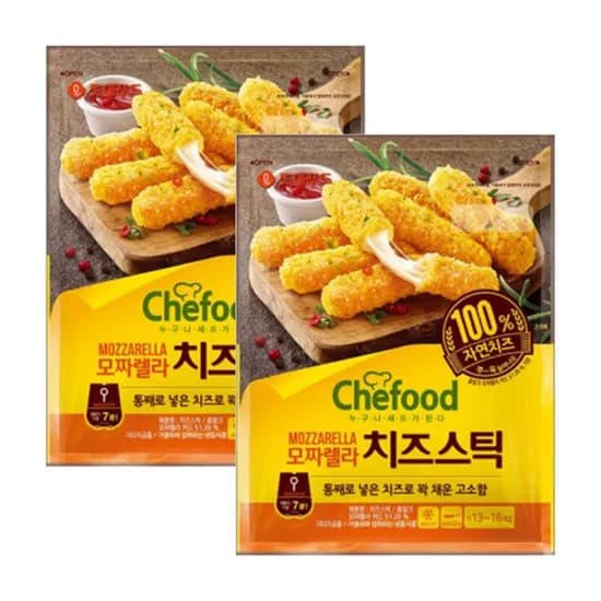 롯데제과 Chefood 모짜렐라 치즈스틱 800g 2봉