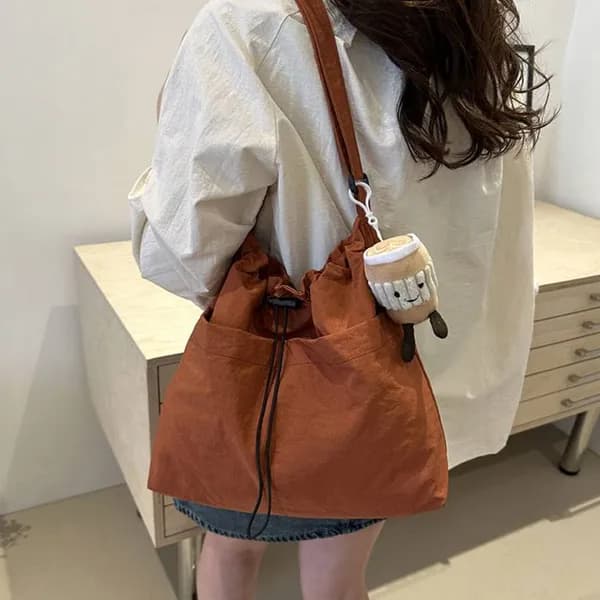 바스락 복조리백 + 라떼키링 세트 오렌지