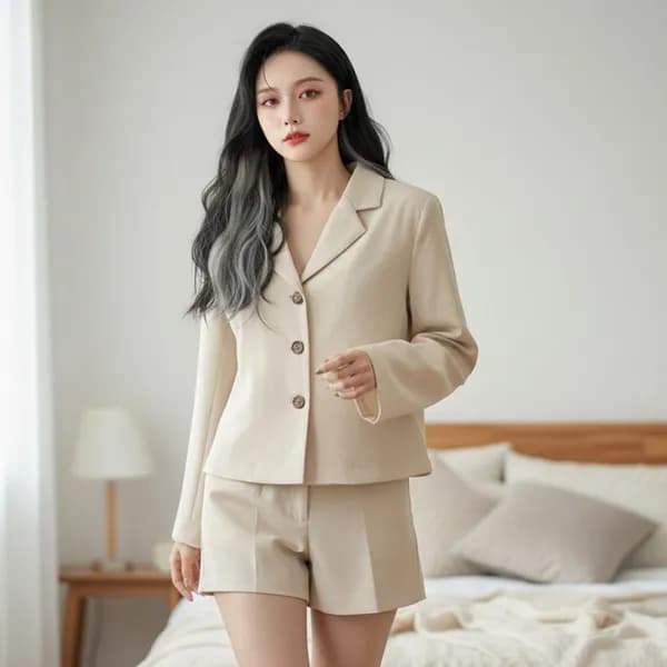로텔즈 베이직 간절기 숏자켓 화이트 XL