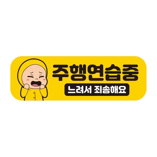 고휘도 반사 초보운전 자석스티커 RMF 019 주행 연습중 혼합 1개