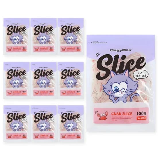 캐티맨 슬라이스, 게살, 100g, 10개