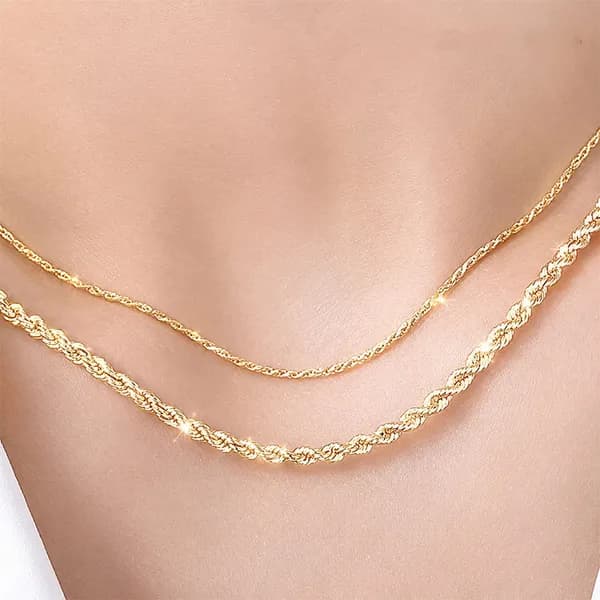 Verato 18K 로프 체인 목걸이 5720 남녀공용 옐로우골드 약44cm 1개