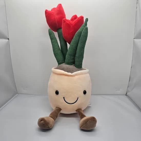튤립인형 스투키 꽃모양 봉제인형, 레드, 35cm, 1개