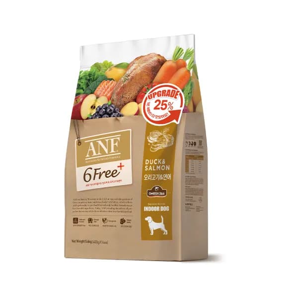 ANF 6free 플러스 독 강아지사료 연어+오리 5.6kg 1개