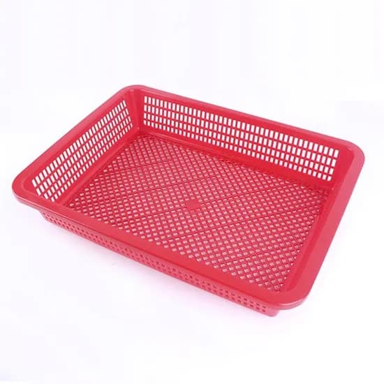 대원산업 낮은 사각 소쿠리 5호 레드 52.5x40.5x10cm 1개
