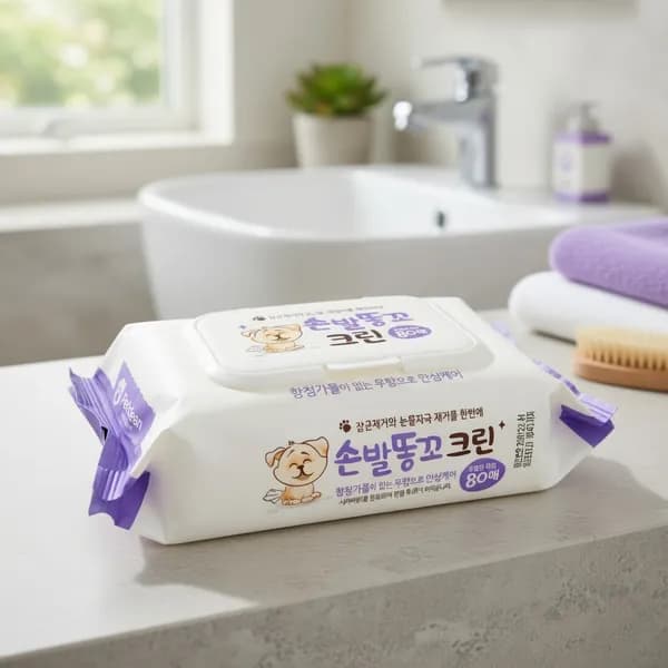 반려견전용 물티슈 손발닦기 엉덩이 닦기 80매캡 1개