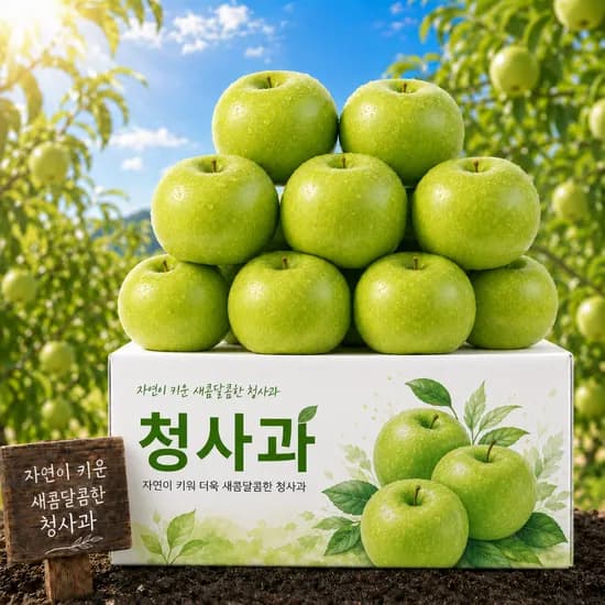 여름 청사과 썸머킹 썸머프린스 아오리, 소과, 5kg, 1박스