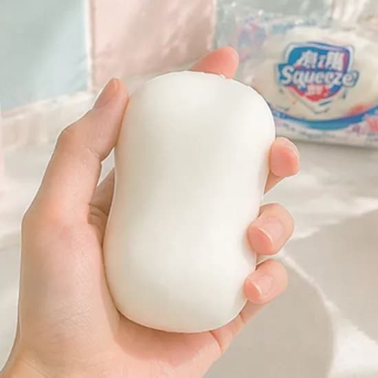 수제 치즈빵 말랑이, 슬랑이 비누, 화이트, 1개