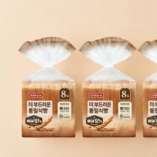 델리팜 더 부드러운 통밀식빵 380g 8입 2봉