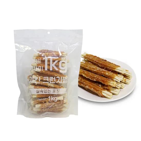테비 사사미 강아지 간식, 치킨크런치껌, 1kg, 1개