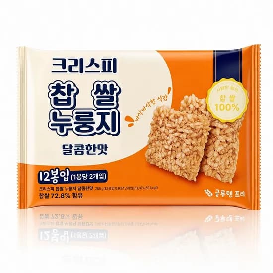 크리스피 찹쌀 누룽지 달콤한맛 288g 12개