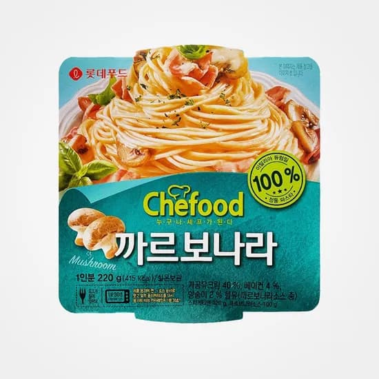 롯데푸드 쉐푸드 까르보나라 스파게티 220g 6개