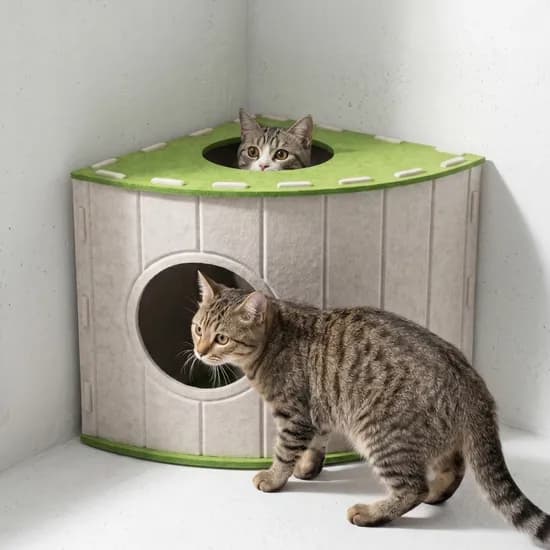행복한댕냥이 펠트 코너 숨숨집, 펠트 코너 숨숨집 그린, 1개