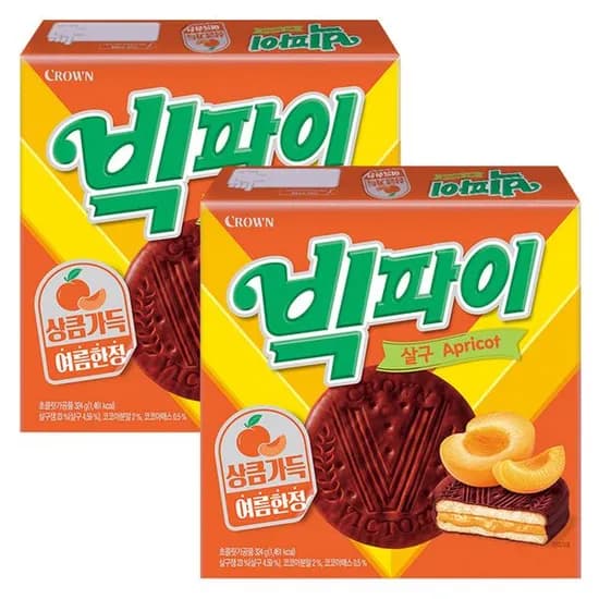 크라운 빅파이 살구 324g 2개