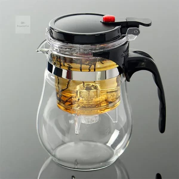 티거름망 티필터 버튼 드롭 차포트 투명 600ml 1개