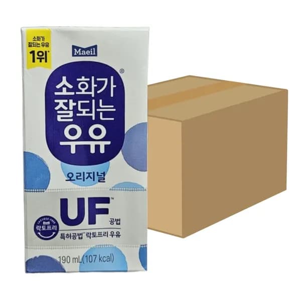 매일유업 소화가 잘 되는 멸균우유 190ml 48팩