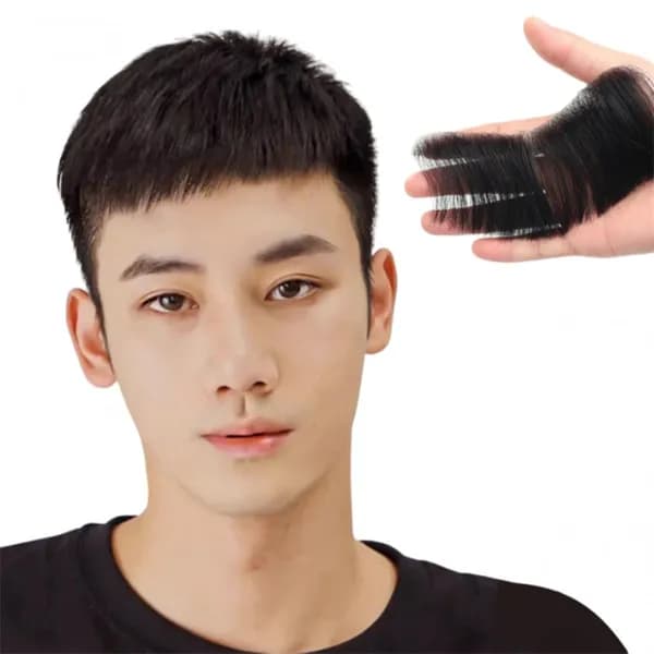 카트리 남자 M자 부분가발 붙이는 인모 1개
