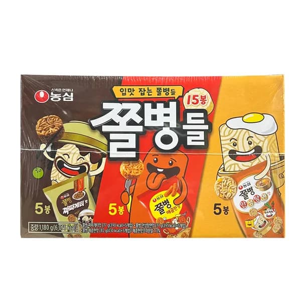 농심 쫄병 스낵 3종 1155g 15봉